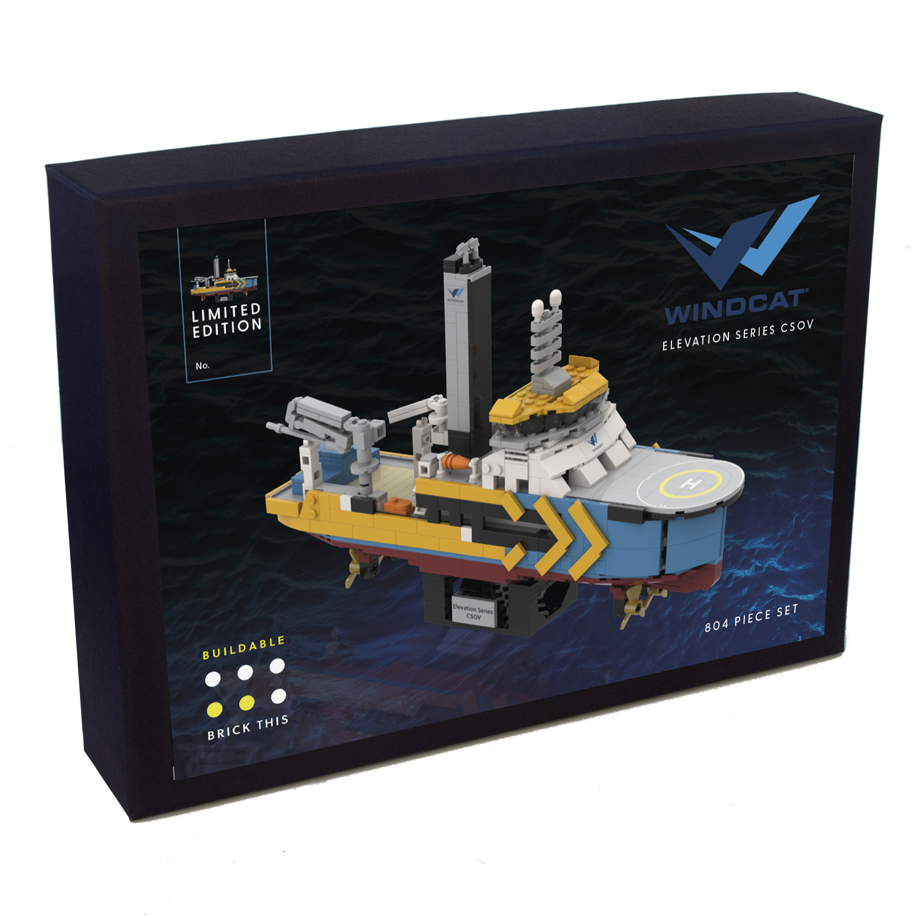 Custom LEGO kit of Windcat Workboat
