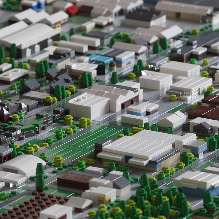 Micro-scale LEGO model of Team Valley, Gateshead