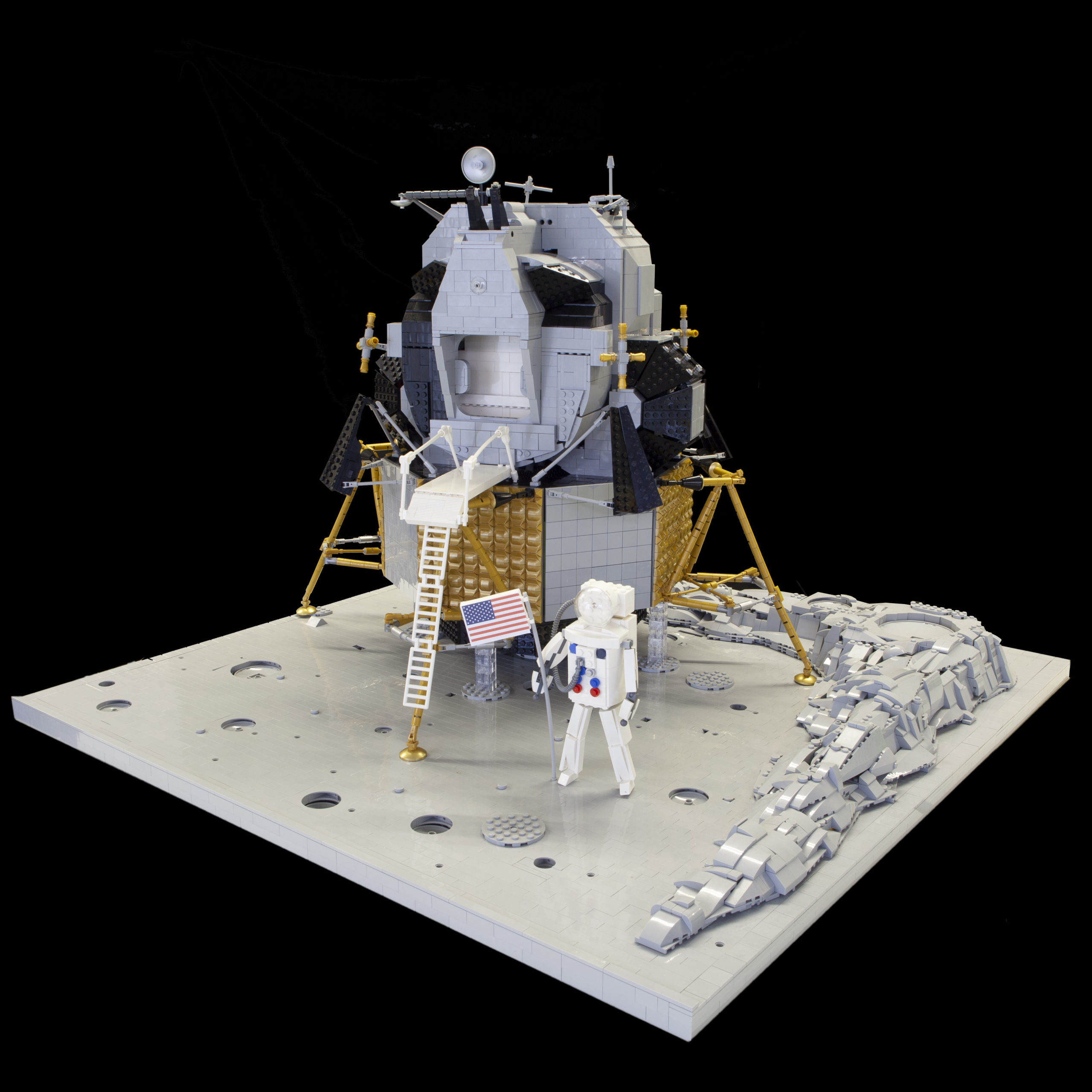 Custom LEGO model of moon landing